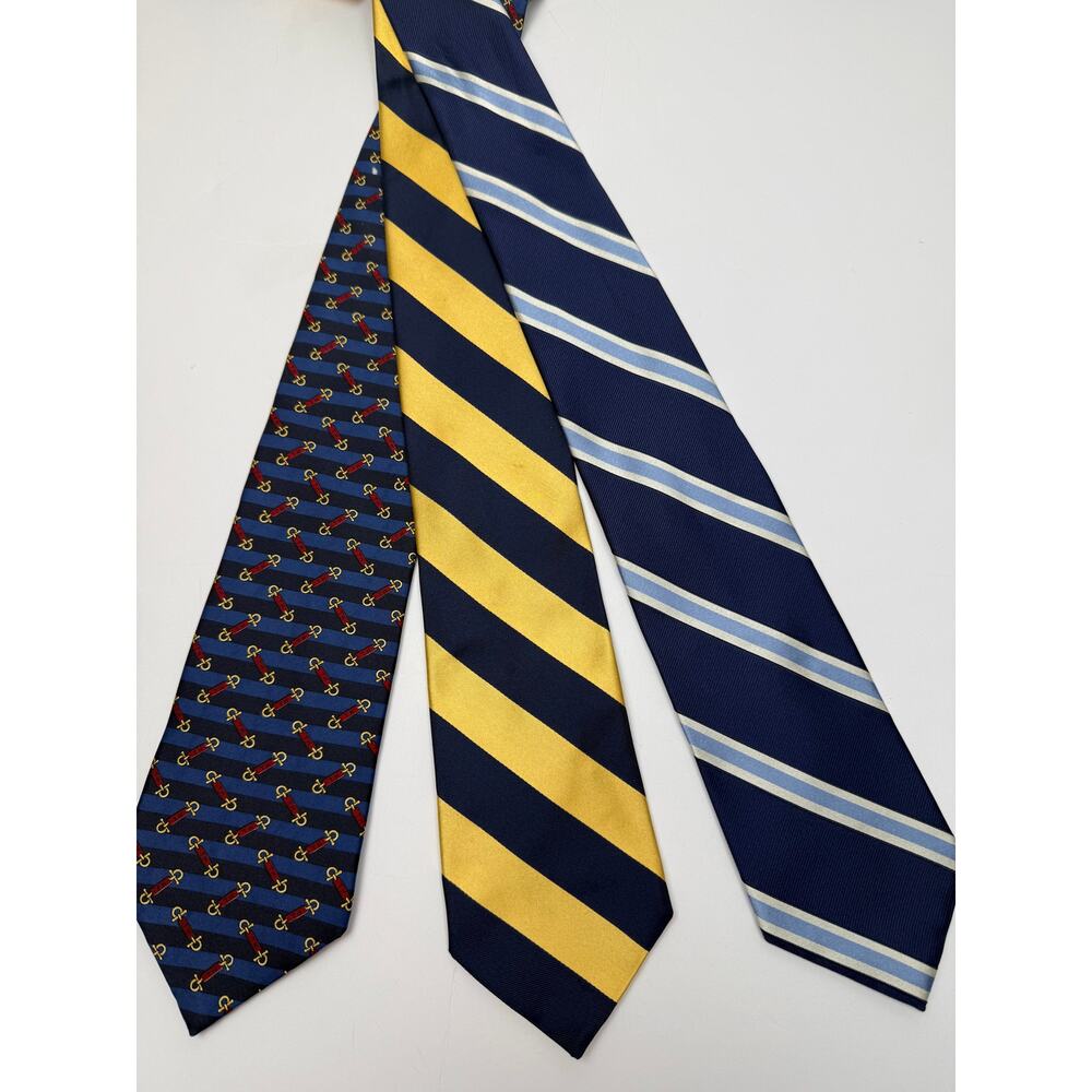 Tommy Hilfiger Silk Tie Lot 3 Vintage 100% Silk Made USA Regimental